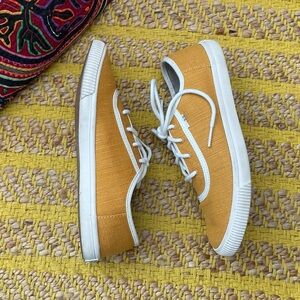 TOMS Carmel Heritage Sunflower Yellow Canvas Sneakers Kids 5.5